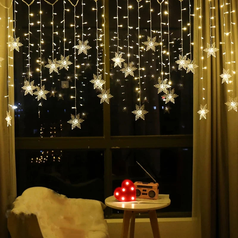 Luces Led Navideñas Copos Nieve