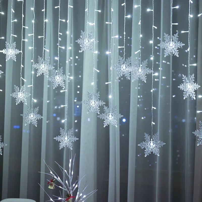 Luces Led Navideñas Copos Nieve