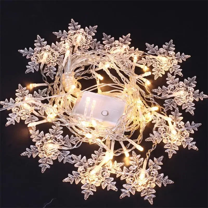 Luces Led Navideñas Copos Nieve